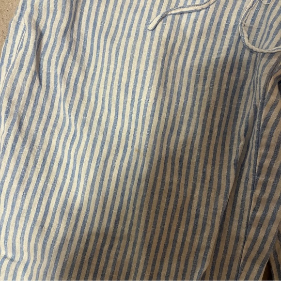 Tommy Bahama Blue & White Striped Linen Straight Leg Pants - Picture 2 of 9